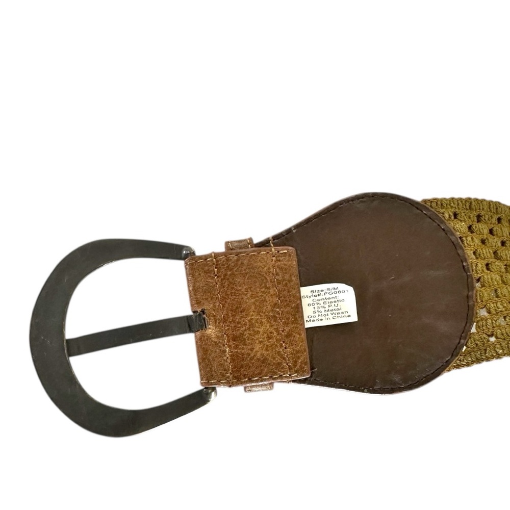 🌸Brown and Gold Belt with Circular Buckle - Picture 6 of 10